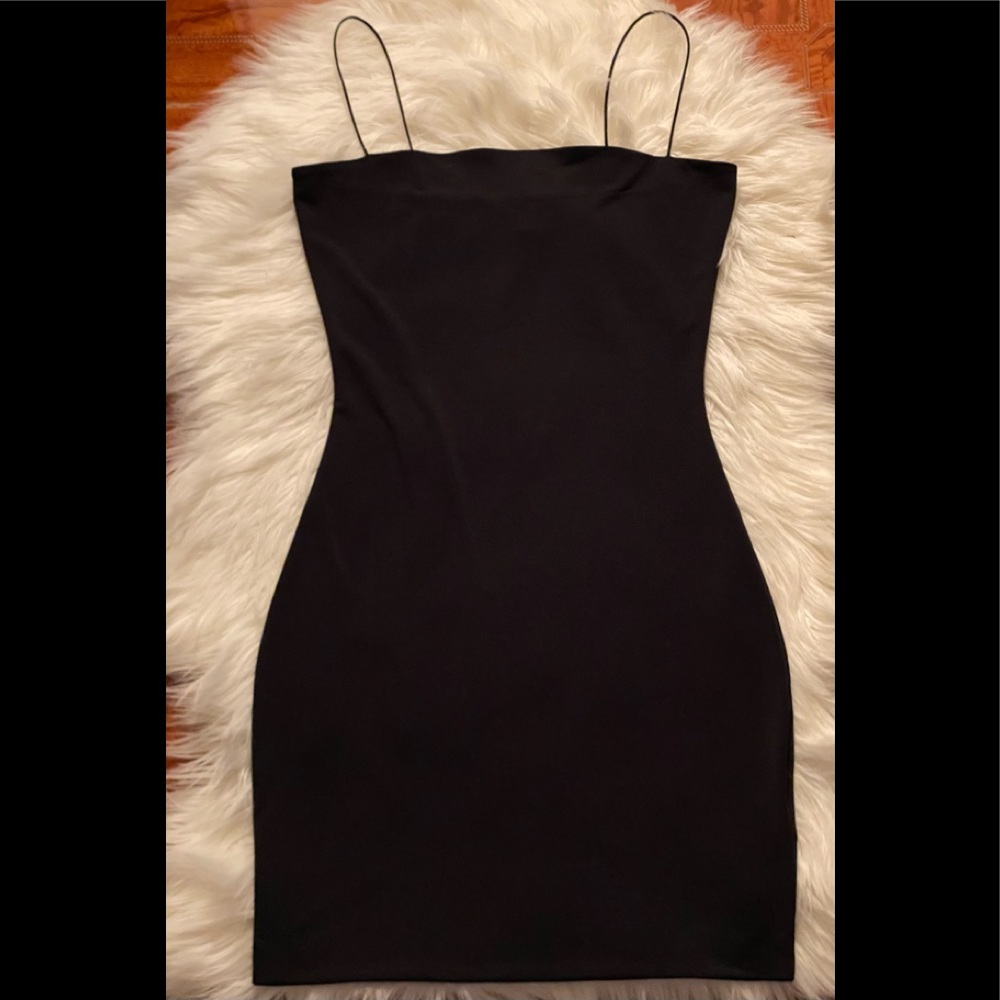 black mini dress